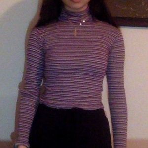 Striped turtle neck